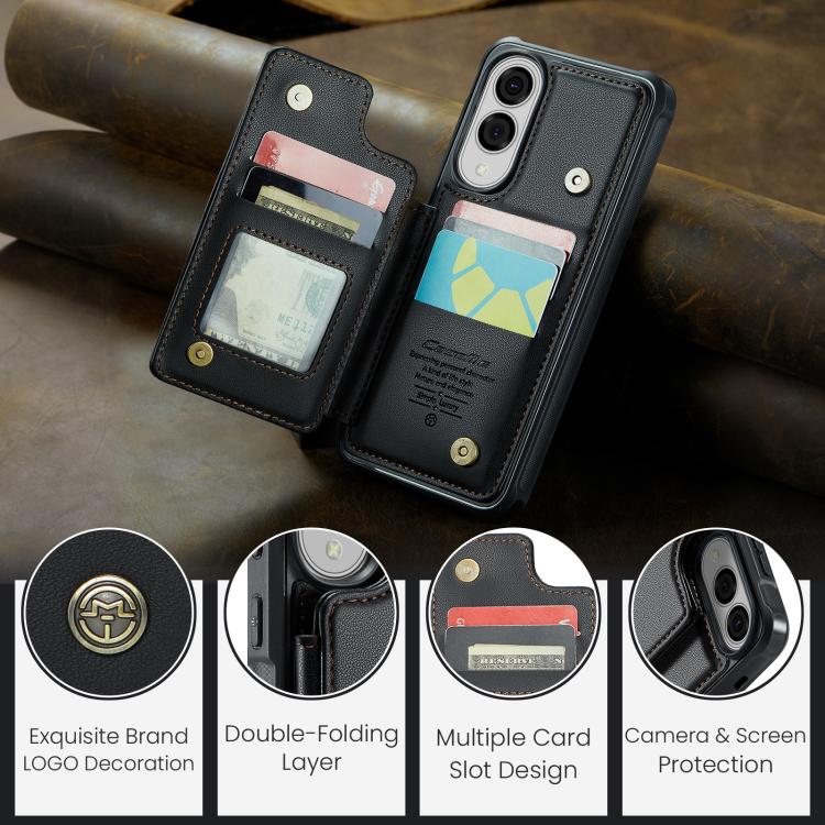 For Samsung Galaxy S25 Edge 5G CaseMe C22 Card Slots Holder RFID Anti-theft Phone Case