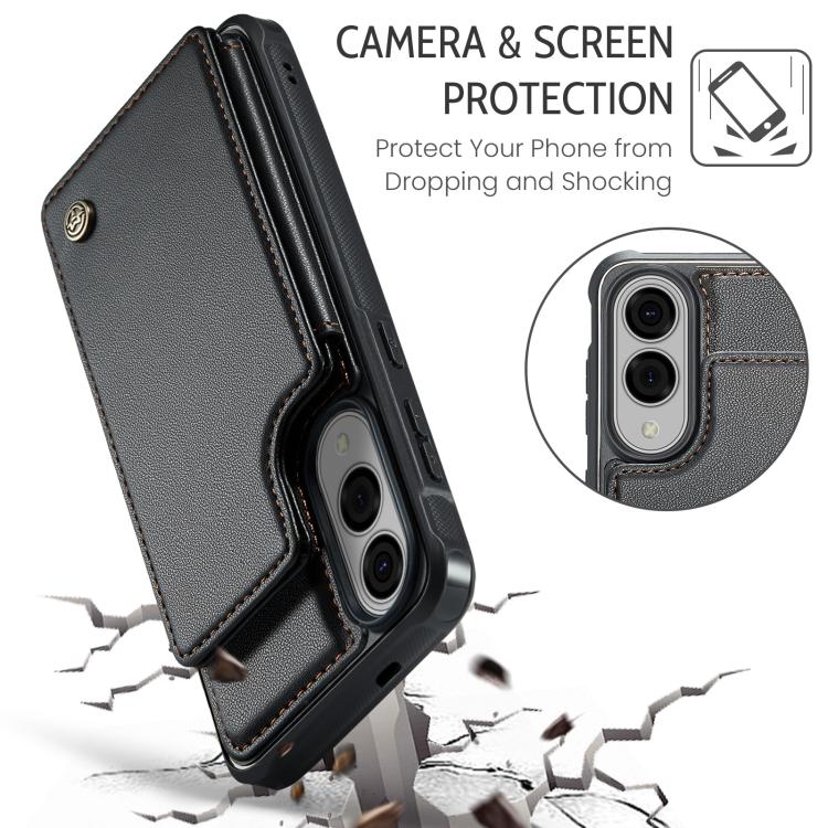 For Samsung Galaxy S25 Edge 5G CaseMe C22 Card Slots Holder RFID Anti-theft Phone Case