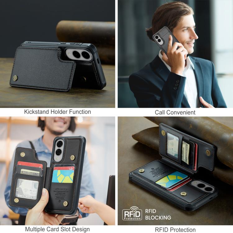 For Samsung Galaxy S25 Edge 5G CaseMe C22 Card Slots Holder RFID Anti-theft Phone Case