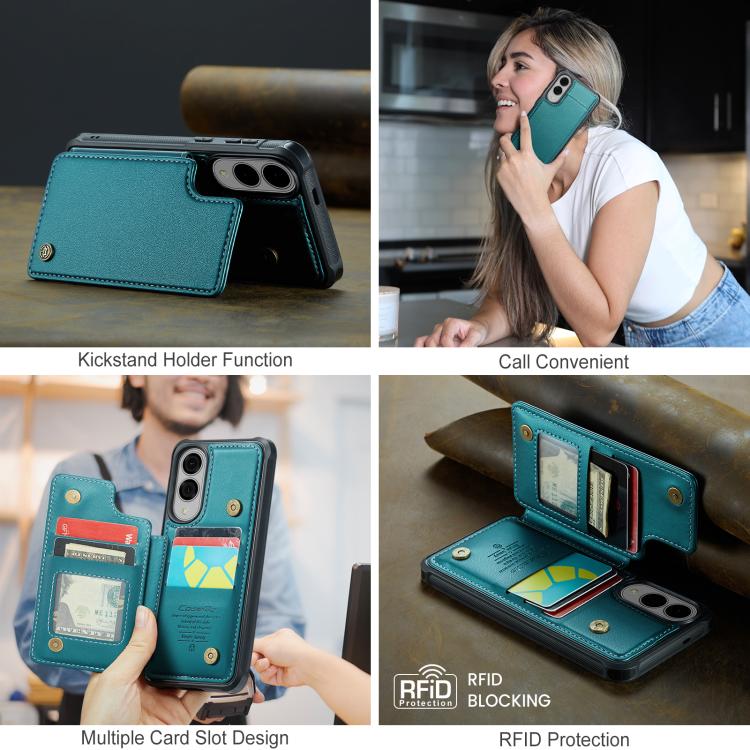 For Samsung Galaxy S25 Edge 5G CaseMe C22 Card Slots Holder RFID Anti-theft Phone Case