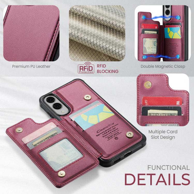 For Samsung Galaxy S25 Edge 5G CaseMe C22 Card Slots Holder RFID Anti-theft Phone Case
