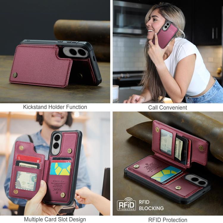 For Samsung Galaxy S25 Edge 5G CaseMe C22 Card Slots Holder RFID Anti-theft Phone Case
