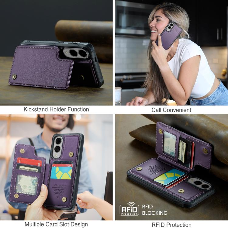 For Samsung Galaxy S25 Edge 5G CaseMe C22 Card Slots Holder RFID Anti-theft Phone Case