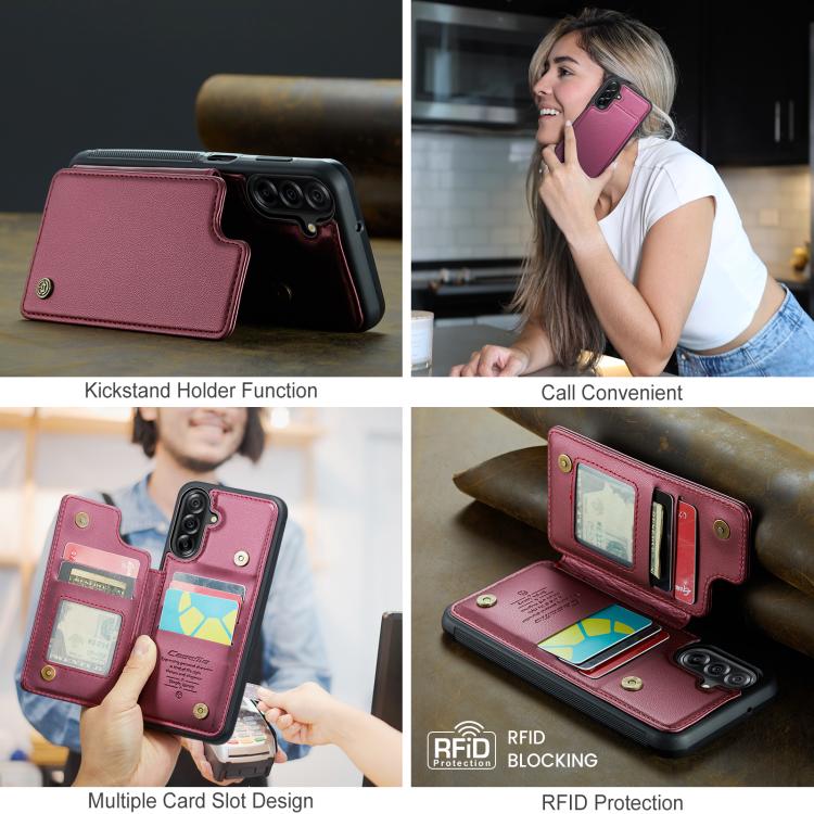 For Samsung Galaxy A17 CaseMe C22 Card Slots Holder RFID Anti-theft Phone Case