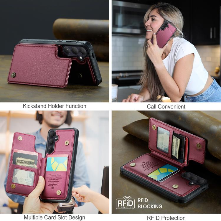For Samsung Galaxy S26+ 5G CaseMe C22 Card Slots Holder RFID Anti-theft Phone Case