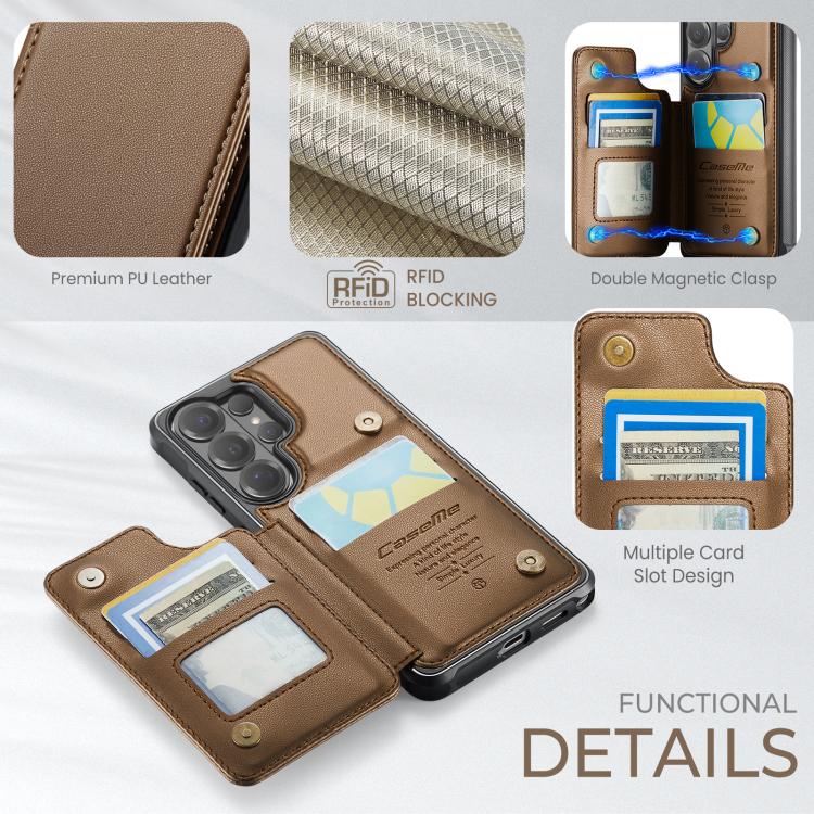 For Samsung Galaxy S26 Ultra 5G CaseMe C22 Card Slots Holder RFID Anti-theft Phone Case