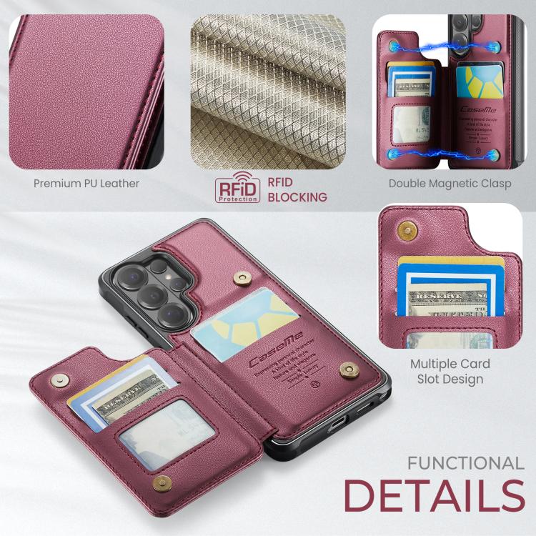 For Samsung Galaxy S26 Ultra 5G CaseMe C22 Card Slots Holder RFID Anti-theft Phone Case