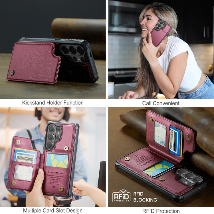 For Samsung Galaxy S26 Ultra 5G CaseMe C22 Card Slots Holder RFID Anti-theft Phone Case