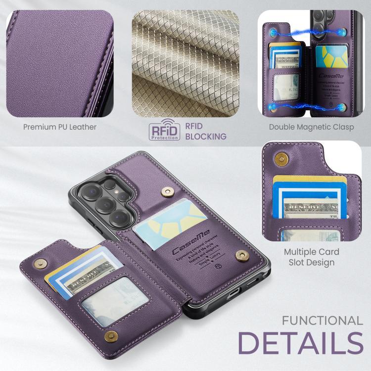 For Samsung Galaxy S26 Ultra 5G CaseMe C22 Card Slots Holder RFID Anti-theft Phone Case