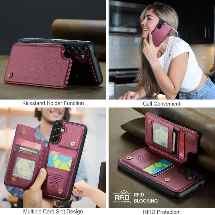 For Samsung Galaxy A57 5G CaseMe C22 Card Slots Holder RFID Anti-theft Phone Case