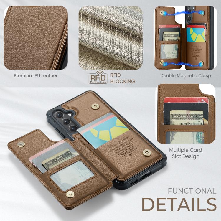 For Samsung Galaxy S25 FE  5G CaseMe C22 Card Slots Holder RFID Anti-theft Phone Case