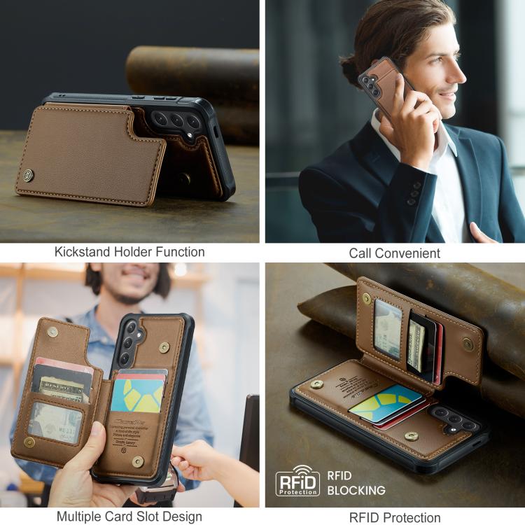 For Samsung Galaxy S25 FE  5G CaseMe C22 Card Slots Holder RFID Anti-theft Phone Case