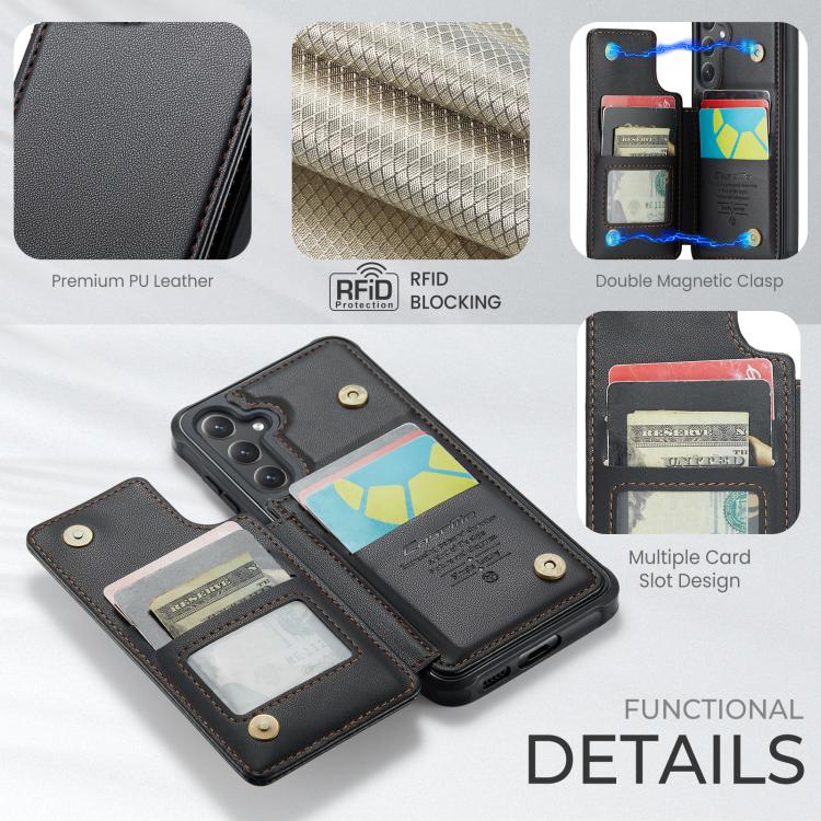 For Samsung Galaxy S25 FE  5G CaseMe C22 Card Slots Holder RFID Anti-theft Phone Case