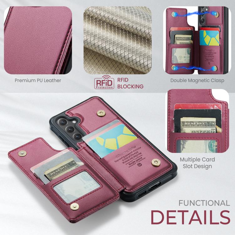 For Samsung Galaxy S25 FE  5G CaseMe C22 Card Slots Holder RFID Anti-theft Phone Case