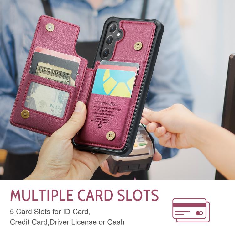 For Samsung Galaxy S25 FE  5G CaseMe C22 Card Slots Holder RFID Anti-theft Phone Case