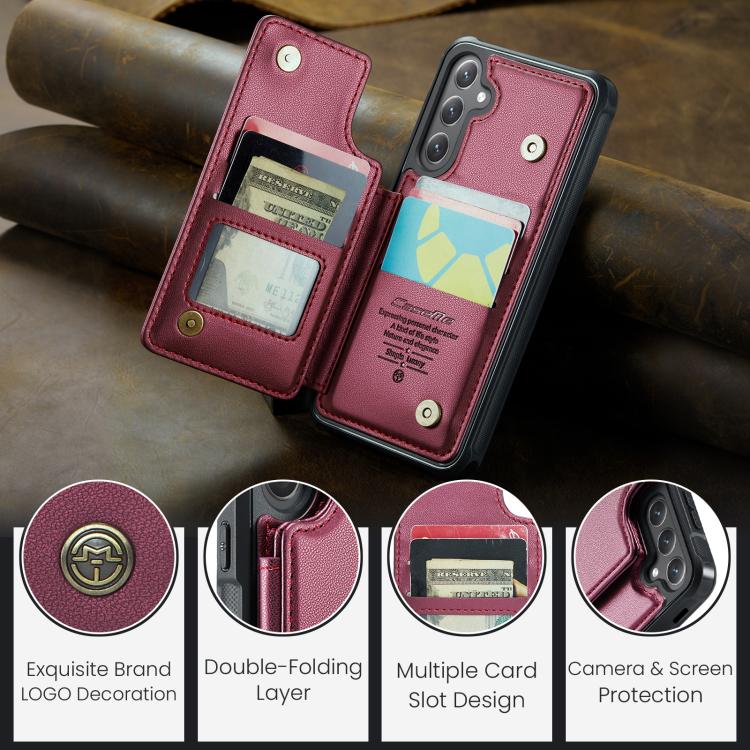 For Samsung Galaxy S25 FE  5G CaseMe C22 Card Slots Holder RFID Anti-theft Phone Case