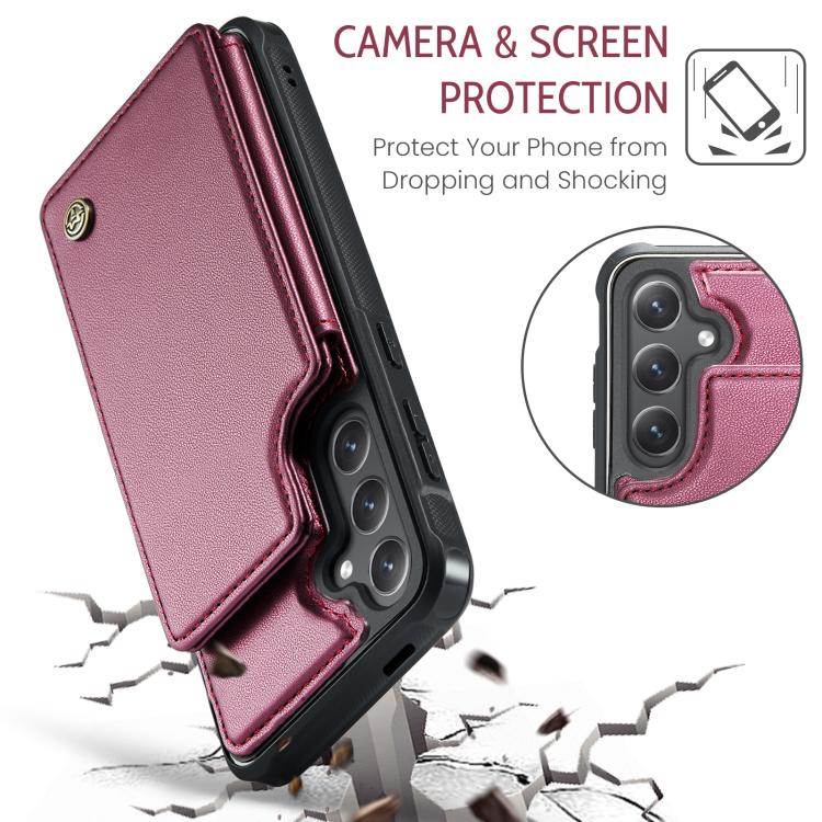 For Samsung Galaxy S25 FE  5G CaseMe C22 Card Slots Holder RFID Anti-theft Phone Case