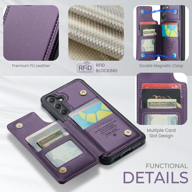 For Samsung Galaxy S25 FE  5G CaseMe C22 Card Slots Holder RFID Anti-theft Phone Case
