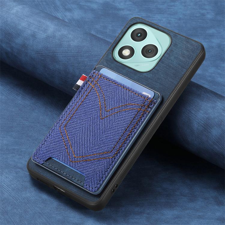 For Honor 400 Lite Global Denim Texture Leather Skin Phone Case with Card Slot