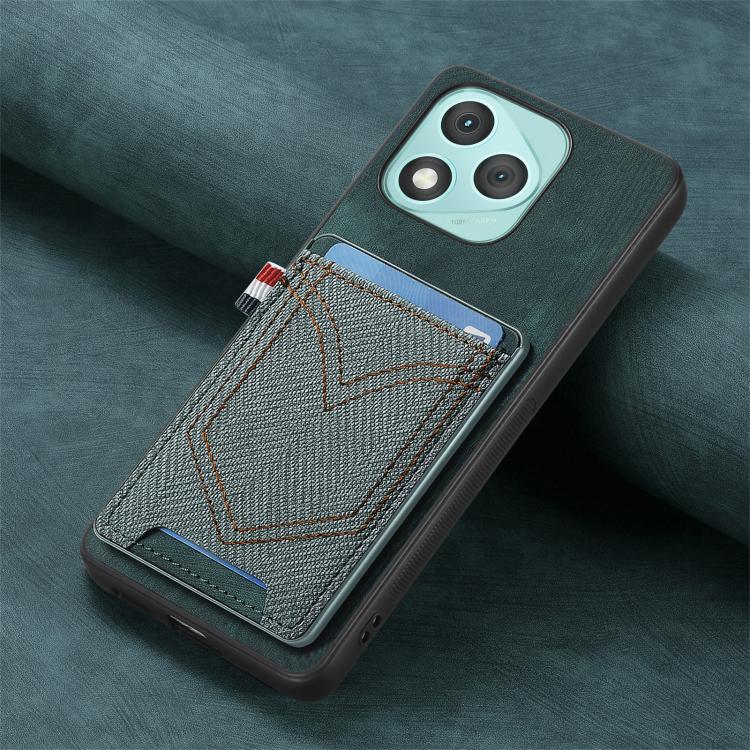For Honor 400 Lite Global Denim Texture Leather Skin Phone Case with Card Slot