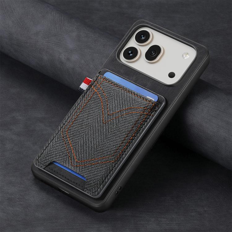 For Honor 600 Global Denim Texture Leather Skin Phone Case with Card Slot