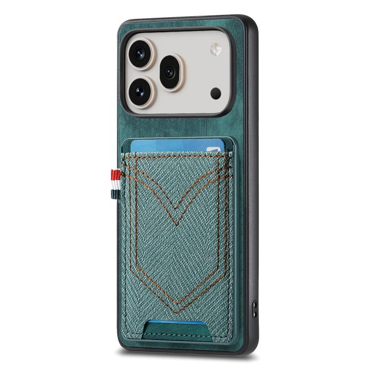 For Honor 600 Global Denim Texture Leather Skin Phone Case with Card Slot