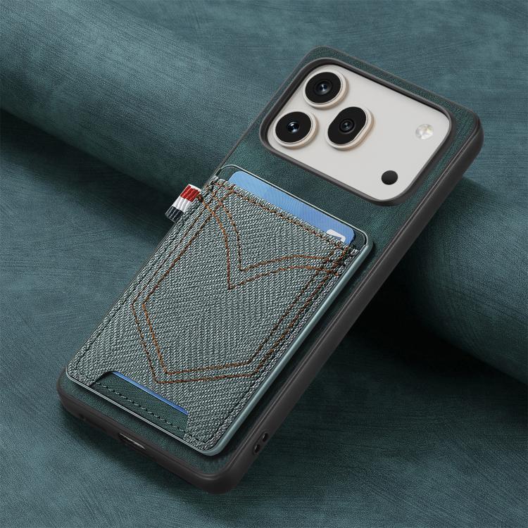 For Honor 600 Global Denim Texture Leather Skin Phone Case with Card Slot