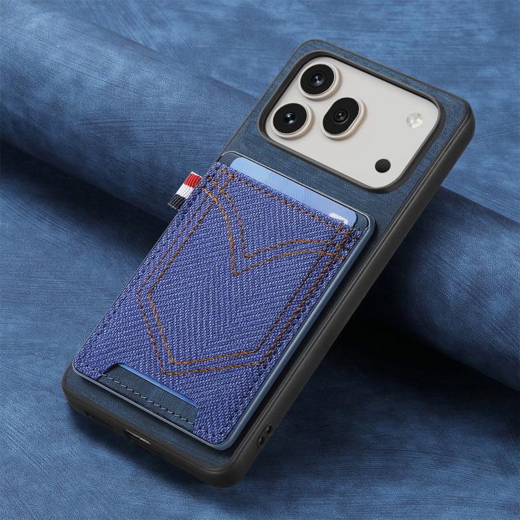 For Honor 600 Pro Global Denim Texture Leather Skin Phone Case with Card Slot
