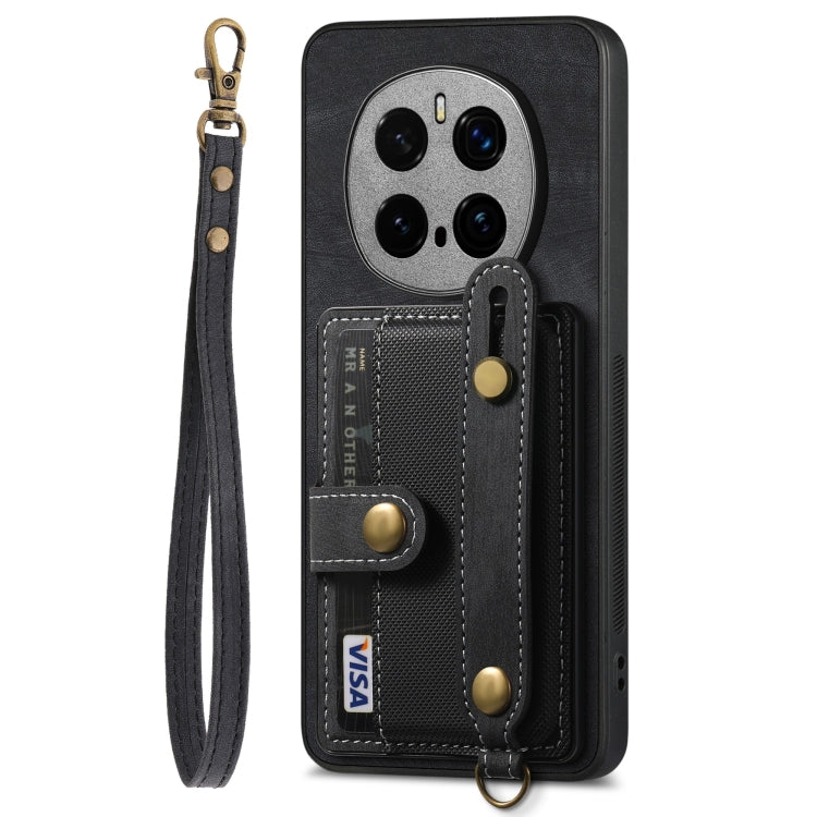 For Honor Magic7 Pro Retro Cross Wristband Wallet Leather Back Phone Case