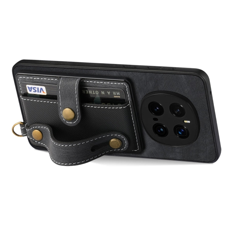 For Honor Magic7 Pro Retro Cross Wristband Wallet Leather Back Phone Case