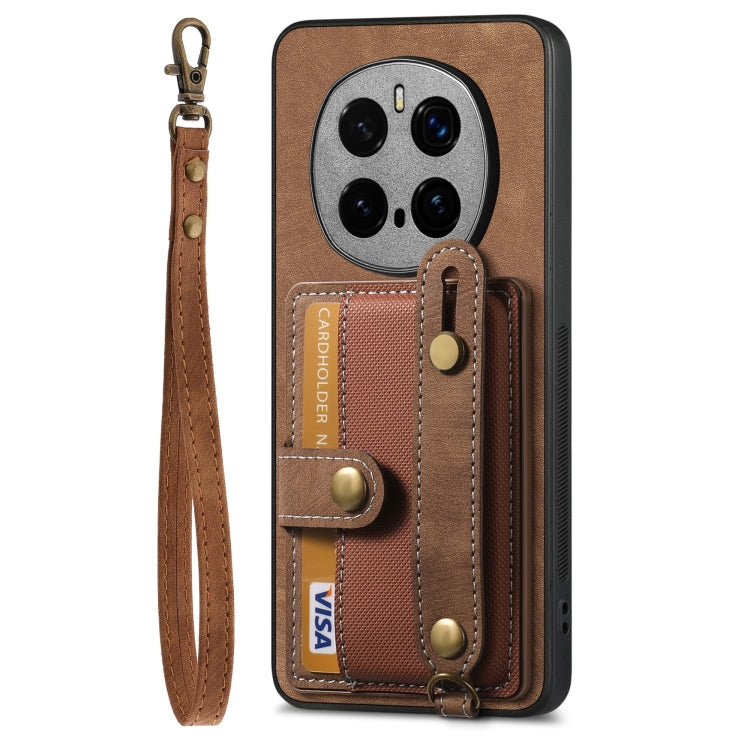 For Honor Magic7 Pro Retro Cross Wristband Wallet Leather Back Phone Case