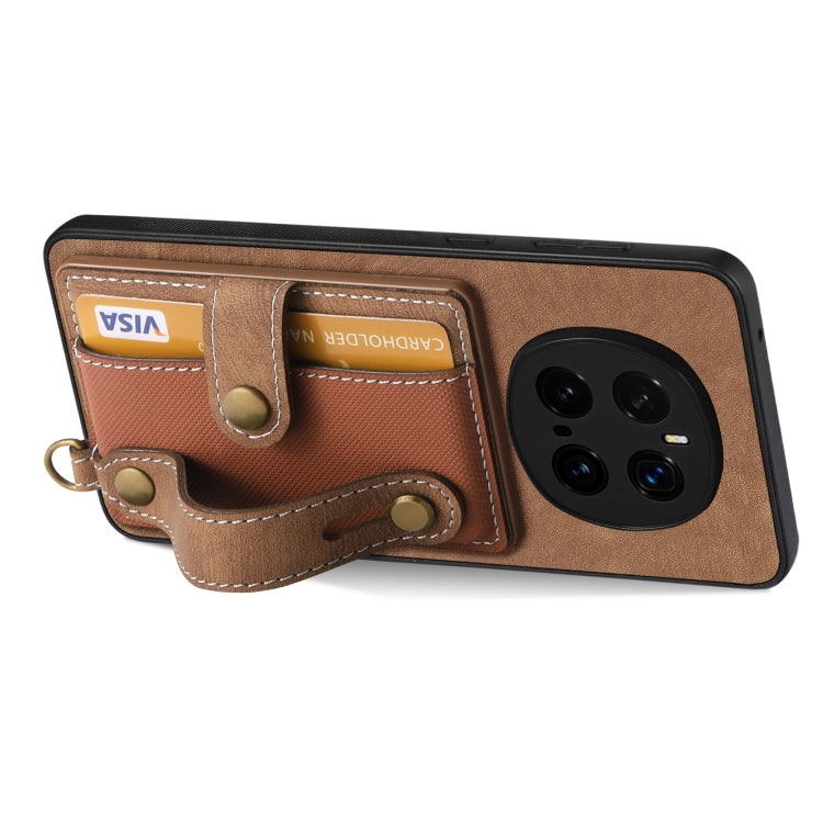 For Honor Magic7 Pro Retro Cross Wristband Wallet Leather Back Phone Case