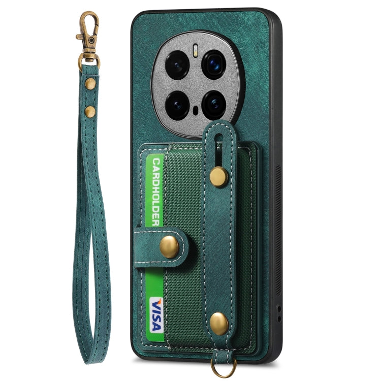 For Honor Magic7 Pro Retro Cross Wristband Wallet Leather Back Phone Case