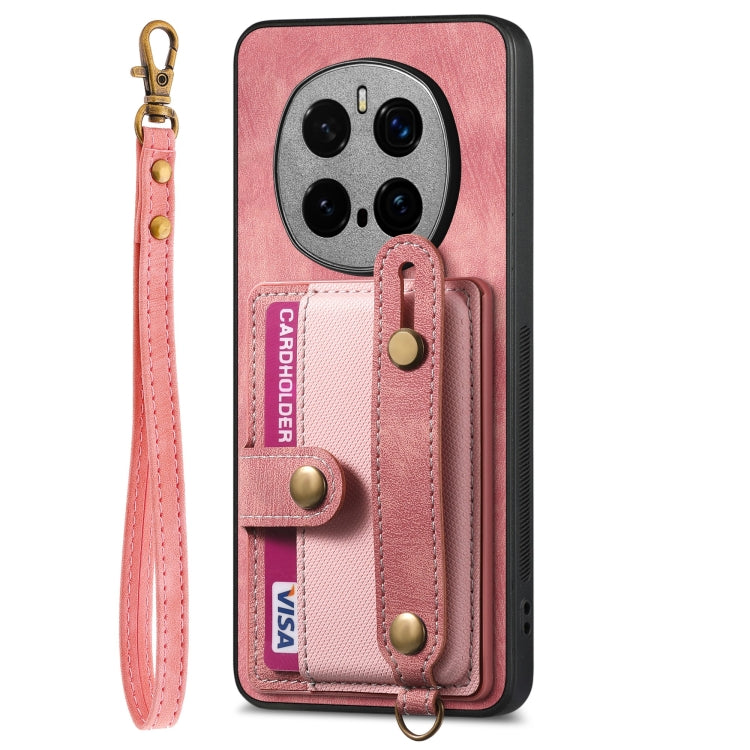 For Honor Magic7 Pro Retro Cross Wristband Wallet Leather Back Phone Case