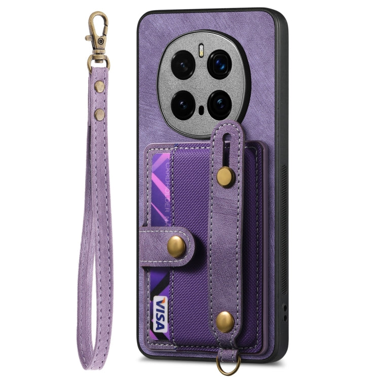 For Honor Magic7 Pro Retro Cross Wristband Wallet Leather Back Phone Case