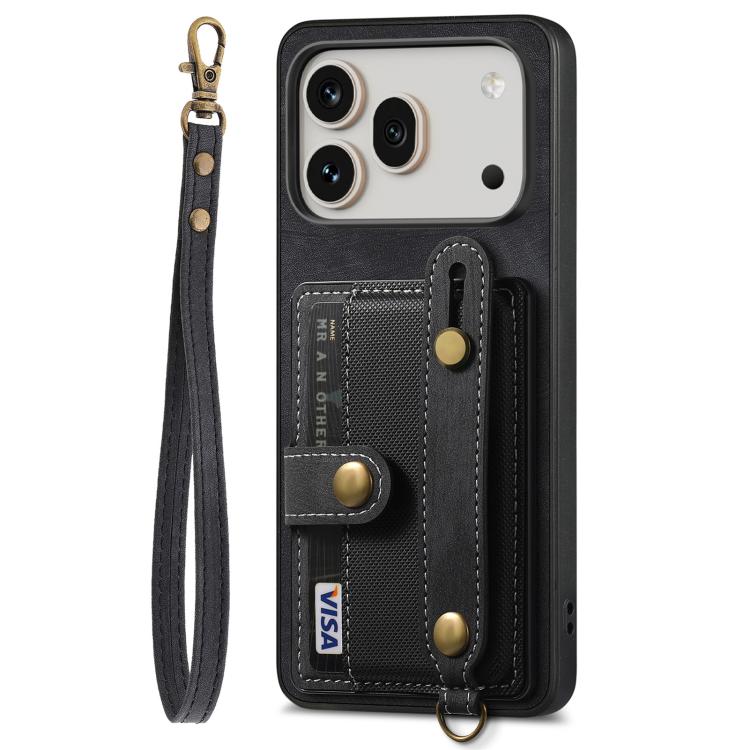 For Honor 600 Global Retro Cross Wristband Wallet Leather Back Phone Case