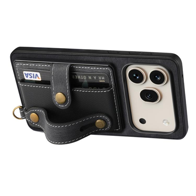 For Honor 600 Global Retro Cross Wristband Wallet Leather Back Phone Case