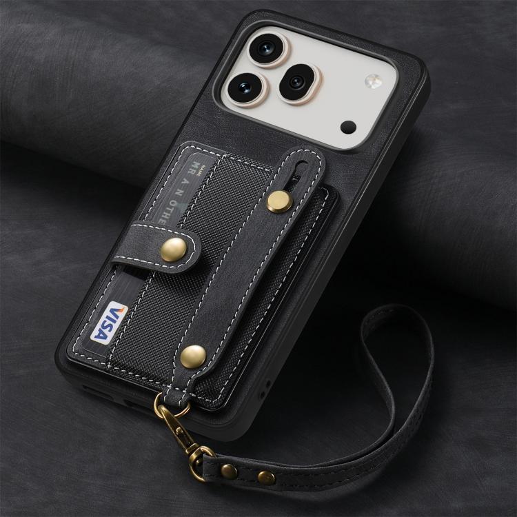 For Honor 600 Global Retro Cross Wristband Wallet Leather Back Phone Case