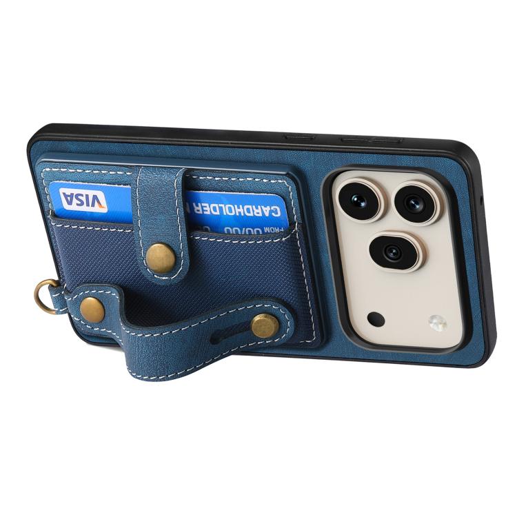 For Honor 600 Global Retro Cross Wristband Wallet Leather Back Phone Case