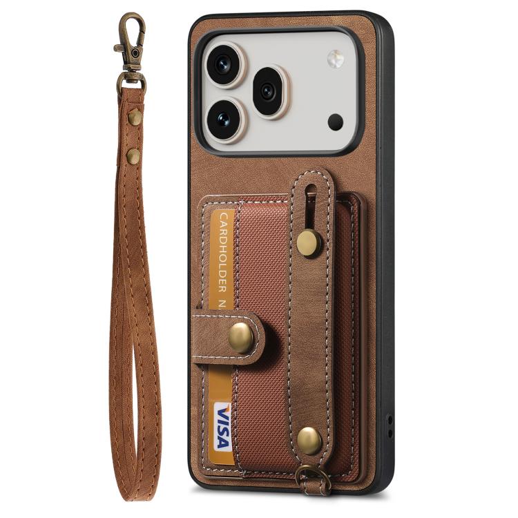 For Honor 600 Global Retro Cross Wristband Wallet Leather Back Phone Case