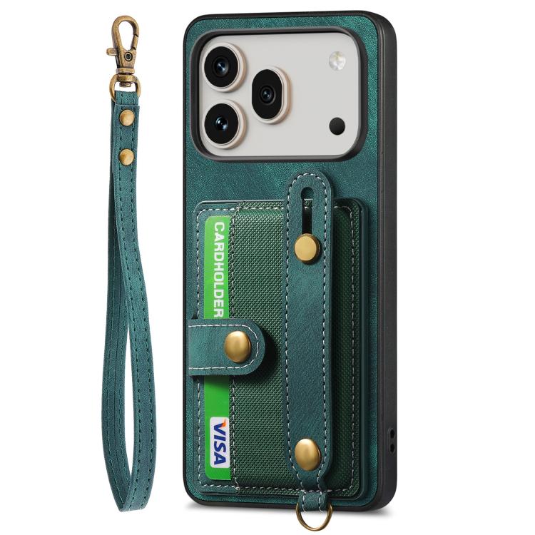 For Honor 600 Global Retro Cross Wristband Wallet Leather Back Phone Case