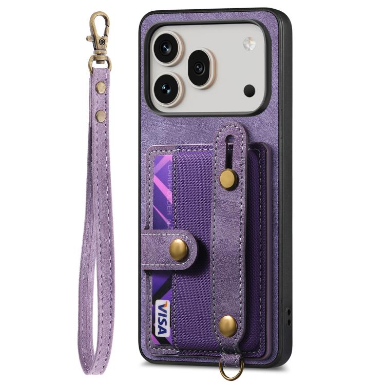 For Honor 600 Global Retro Cross Wristband Wallet Leather Back Phone Case