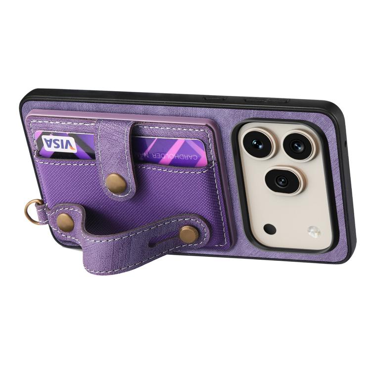 For Honor 600 Global Retro Cross Wristband Wallet Leather Back Phone Case