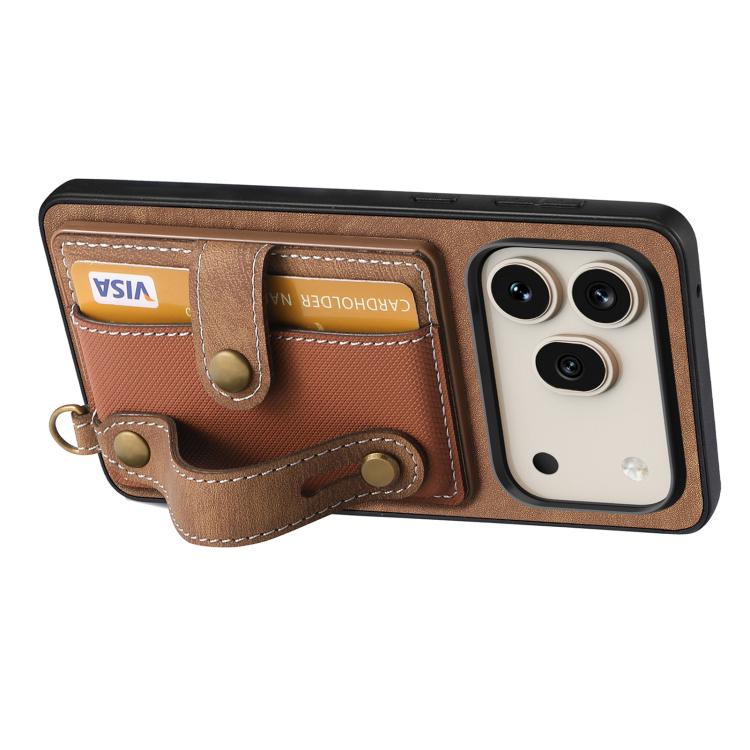For Honor 600 Pro Global Retro Cross Wristband Wallet Leather Back Phone Case