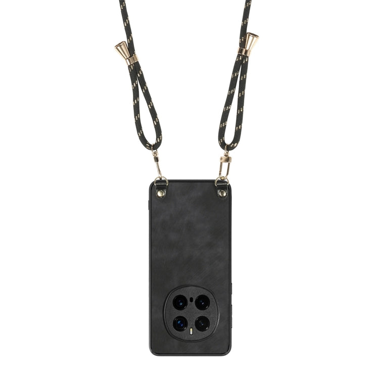For Honor Magic7 Pro Vintage Leather PC Back Cover Phone Case with Crossbody Strap