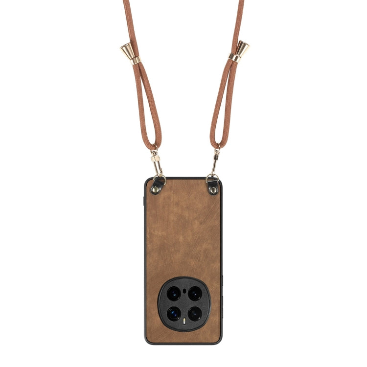 For Honor Magic7 Pro Vintage Leather PC Back Cover Phone Case with Crossbody Strap