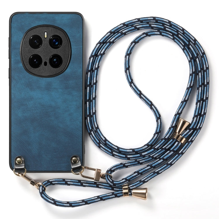 For Honor Magic7 Pro Vintage Leather PC Back Cover Phone Case with Crossbody Strap
