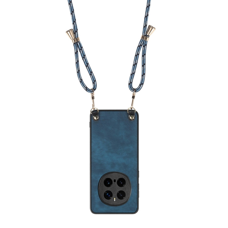 For Honor Magic7 Pro Vintage Leather PC Back Cover Phone Case with Crossbody Strap