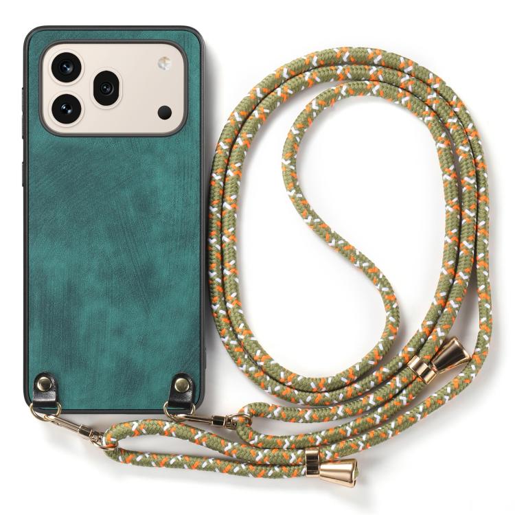 For Honor 600 Global Vintage Leather PC Back Cover Phone Case with Crossbody Strap
