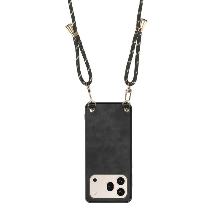 For Honor 600 Global Vintage Leather PC Back Cover Phone Case with Crossbody Strap